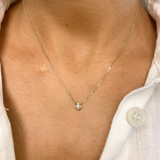 Diamond White Gold Necklace - Certified Diamond Necklace - Solid Gold Necklace