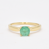 1 Carat Emerald Ring - Certified Emerald Ring - Solid 14k Gold Engagement Ring