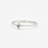 Genuine Blue Diamond Ring - Dainty Diamond Ring - 18k White Gold Ring