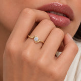 14K Gold Natural Diamond Engagement Ring - 0.25 Carat Certified Diamond Ring - Dainty Swirl Promise Ring