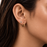 14k Real Gold Diamond Earrings - Round Brilliant Diamond Studs - Dainty Diamond Earrings
