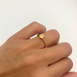 Genuine Fire Opal solitaire ring in 14k solid yellow gold with flashes of fire colors, symbolizing passion and creativity, perfect as an October birthstone engagement, anniversary, or milestone gift.