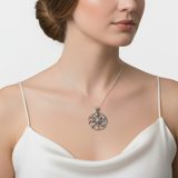 Sun and Moon Pendant - Silver Sun and Crescent Moon Necklace - Celestial Necklace