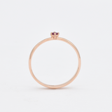 Genuine Ruby Ring - Solid Rose Gold Ring -  Dainty Rose Gold Ring