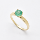 1 Carat Emerald Ring - Certified Emerald Ring - Solid 14k Gold Engagement Ring