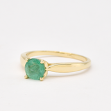 1 Carat Emerald Ring - Certified Emerald Ring - Solid 14k Gold Engagement Ring