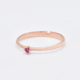 Genuine Ruby Ring - Solid Rose Gold Ring -  Dainty Rose Gold Ring