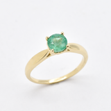1 Carat Emerald Ring - Certified Emerald Ring - Solid 14k Gold Engagement Ring
