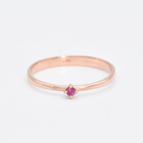 Genuine Ruby Ring - Solid Rose Gold Ring -  Dainty Rose Gold Ring