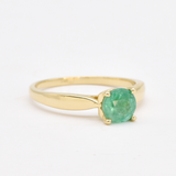 1 Carat Emerald Ring - Certified Emerald Ring - Solid 14k Gold Engagement Ring