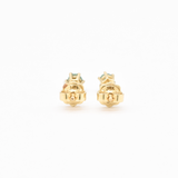 Dainty Emerald Gold Studs - Solid 14k Gold Earrings - Genuine Emerald Studs
