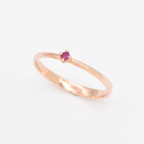 Genuine Ruby Ring - Solid Rose Gold Ring -  Dainty Rose Gold Ring