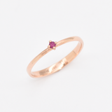 Genuine Ruby Ring - Solid Rose Gold Ring -  Dainty Rose Gold Ring