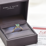 1 Carat Emerald Ring - Certified Emerald Ring - Solid 14k Gold Engagement Ring