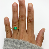 1 Carat Emerald Ring - Certified Emerald Ring - Solid 14k Gold Engagement Ring