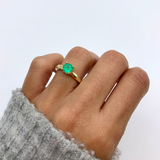 1 Carat Emerald Ring - Certified Emerald Ring - Solid 14k Gold Engagement Ring