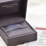 Genuine Ruby Ring - Solid Rose Gold Ring -  Dainty Rose Gold Ring