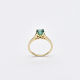Certified Emerald Gold Ring - Genuine Emerald Ring - 1 Carat Solitaire Ring