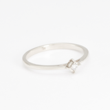 Certified Real Diamond Ring - Solid 14K White Gold Diamond Ring - Dainty Brilliant Engagement Ring