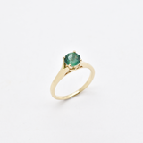 Certified Emerald Gold Ring - Genuine Emerald Ring - 1 Carat Solitaire Ring