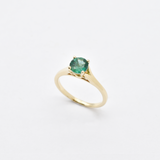 Certified Emerald Gold Ring - Genuine Emerald Ring - 1 Carat Solitaire Ring