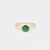 Certified Emerald Gold Ring - Genuine Emerald Ring - 1 Carat Solitaire Ring