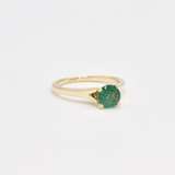 Certified Emerald Gold Ring - Genuine Emerald Ring - 1 Carat Solitaire Ring