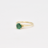 Certified Emerald Gold Ring - Genuine Emerald Ring - 1 Carat Solitaire Ring