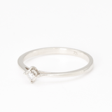 Certified Real Diamond Ring - Solid 14K White Gold Diamond Ring - Dainty Brilliant Engagement Ring