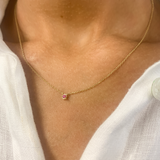 Ruby Gold Necklace - 14k Solid Gold Necklace - Genuine Ruby Necklace