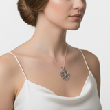 Sun and Moon Pendant - Silver Sun and Crescent Moon Necklace - Celestial Necklace