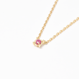Ruby Gold Necklace - 14k Solid Gold Necklace - Genuine Ruby Necklace
