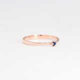 Genuine Sapphire Ring - Real 14k Rose Gold Ring - Dainty Solitaire Ring