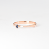 Genuine Sapphire Ring - Real 14k Rose Gold Ring - Dainty Solitaire Ring