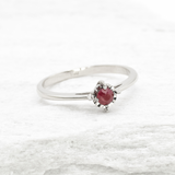 Real Ruby Ring - 18k White Gold Ring - Ruby Engagement Ring