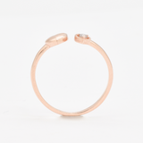 Certified Real Diamond Open Heart Ring - Real 14k Gold Diamond Ring - Dainty Brilliant Solid Gold Ring