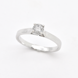 Certified Diamond Ring - Solid White Gold Ring - Diamond Engagement Ring