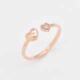 Certified Real Diamond Open Heart Ring - Real 14k Gold Diamond Ring - Dainty Brilliant Solid Gold Ring