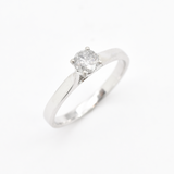 Certified Diamond Ring - Solid White Gold Ring - Diamond Engagement Ring