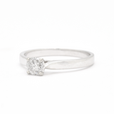 Certified Diamond Ring - Solid White Gold Ring - Diamond Engagement Ring