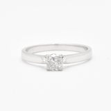 Certified Diamond Ring - Solid White Gold Ring - Diamond Engagement Ring