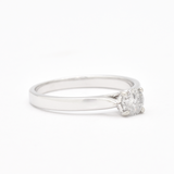 Certified Diamond Ring - Solid White Gold Ring - Diamond Engagement Ring