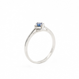 Genuine Sapphire Ring - Solid 18k Gold Ring - Sapphire Solitaire Ring