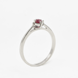 Real Ruby Ring - 18k White Gold Ring - Ruby Engagement Ring