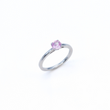 Certified Sapphire Ring - Pink Sapphire Ring - Solid White Gold Ring