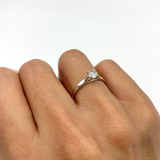 Certified Diamond Ring - Solid White Gold Ring - Diamond Engagement Ring