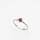 Real Ruby Ring - 18k White Gold Ring - Ruby Engagement Ring