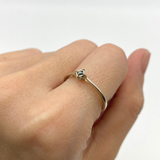 Genuine Blue Diamond Ring - Dainty Diamond Ring - 18k White Gold Ring
