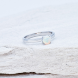 Certified Opal Ring - 18k Solid Gold Ring - Genuine Opal Ring