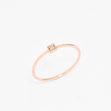 CERTIFIED Diamond Gold Ring - Solid 14k Rose Gold Ring - Dainty Diamond Engagement Ring